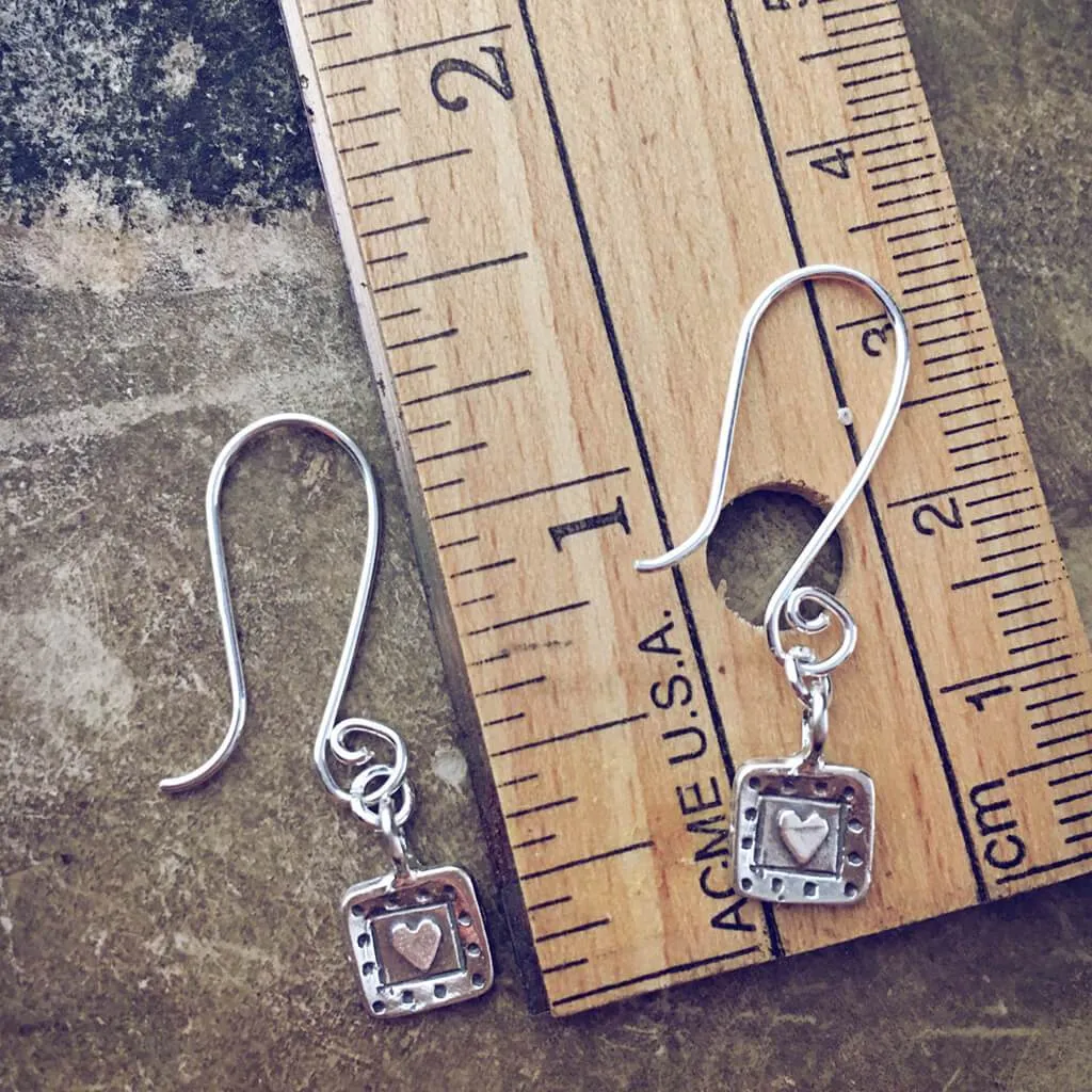 swoon // baby boho sterling silver heart charm earrings