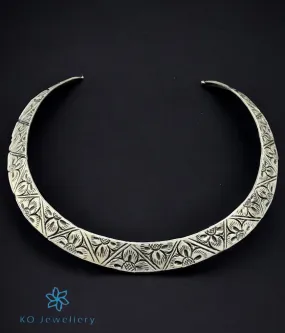 The Avyaan Silver Antique Hasli Necklace