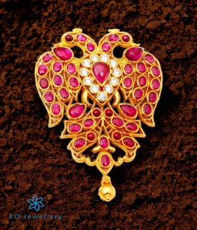 The Gandaberunda Silver Pendant (Red)