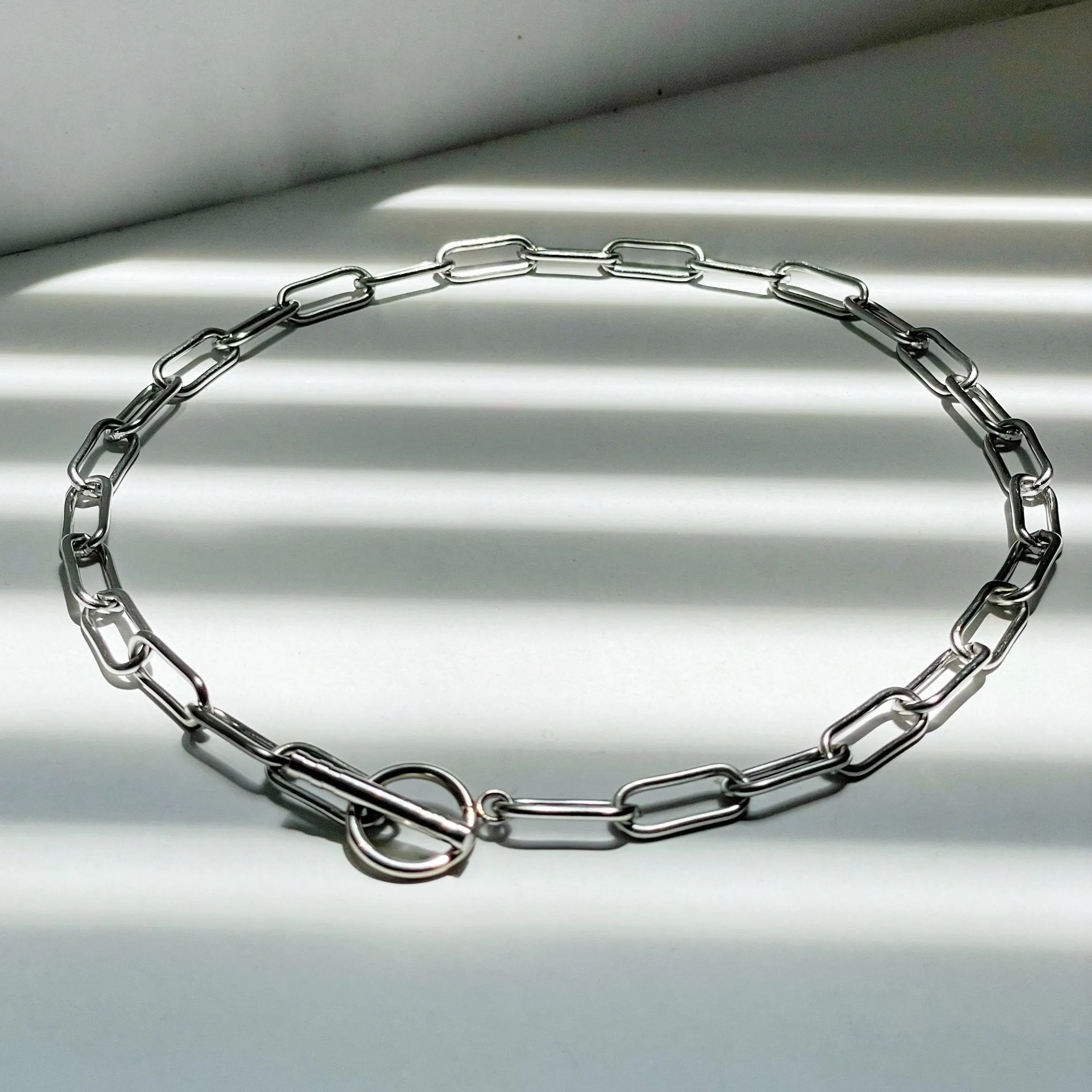 Toggle Link Chain Necklace - Silver