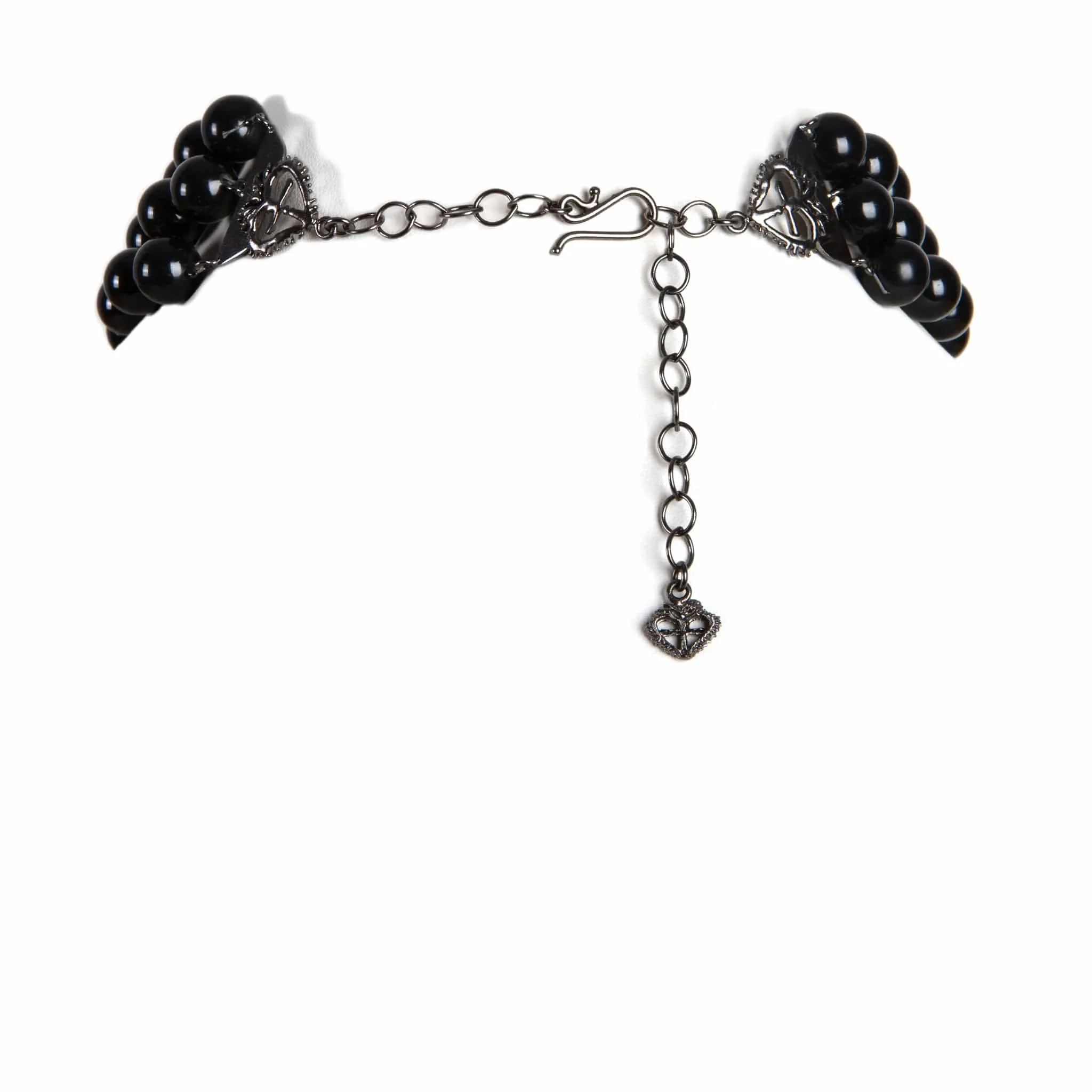 Triple Iconic Pearl Choker - Black