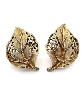 【USA輸入】 ヴィンテージ CROWN TRIFARI リーフ イヤリング/Vintage CROWN TRIFARI Leaf Clip On Earrings