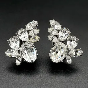 【USA輸入】ヴィンテージ GIVENCHY クリア ビジュー イヤリング/Vintage GIVENCHY Clear Bijou Clip On Earrings