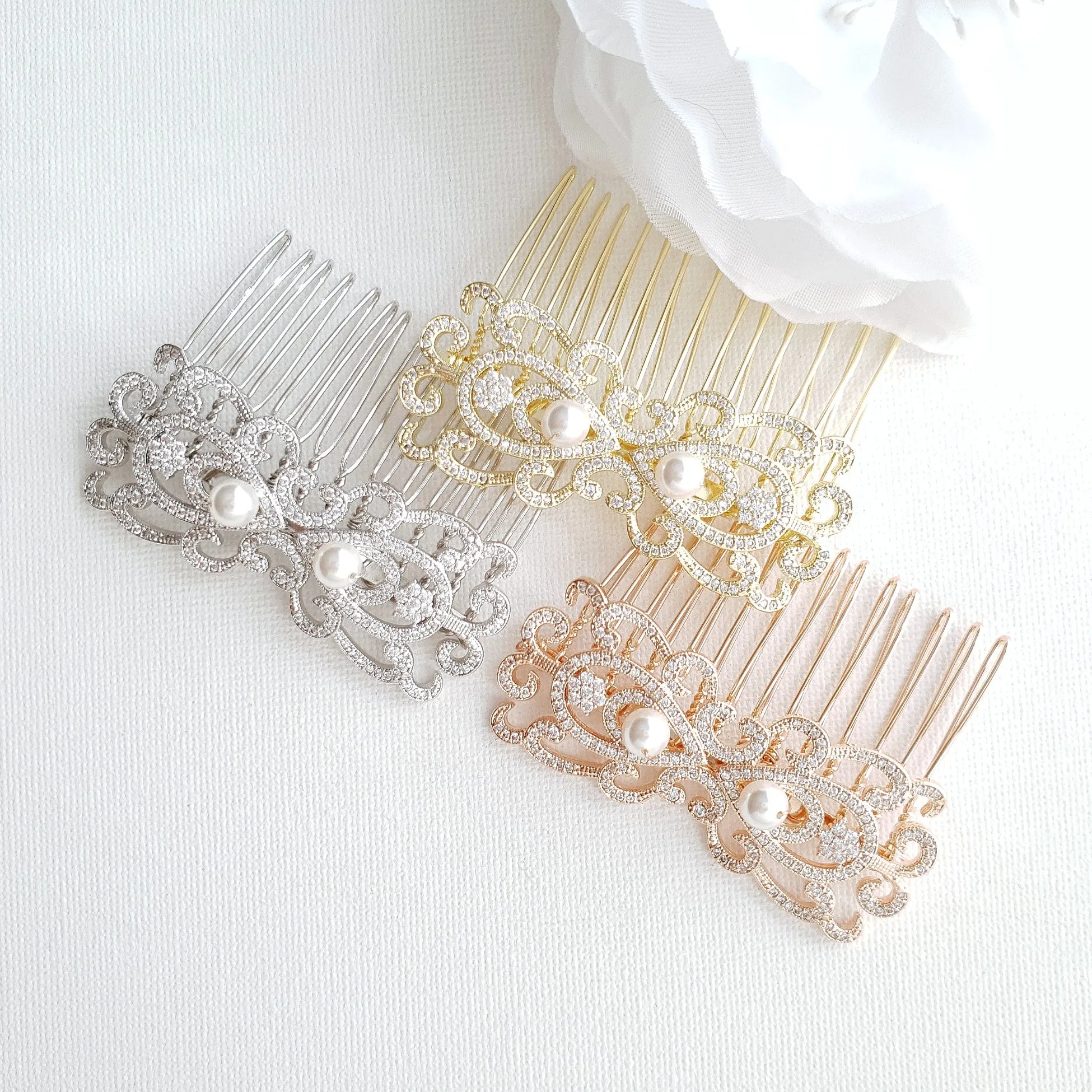 Vintage Bridal Hair Comb-Arletty