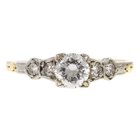 Vintage Engagement Ring, RBC 0.51ct