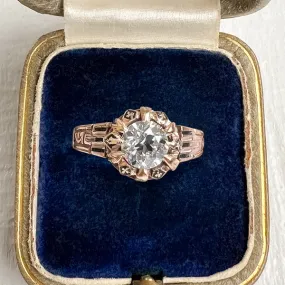 Vintage Solitaire Engagement Ring, Circular Brilliant 0.71ct.