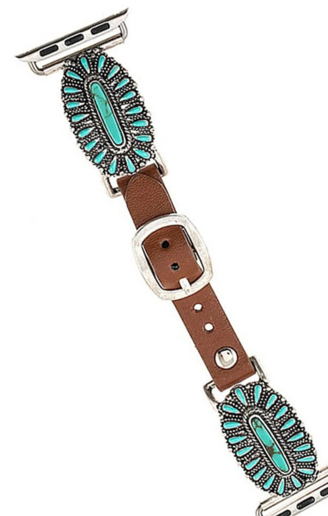 Western Concho Turquoise Gemstone Apple Watch Band