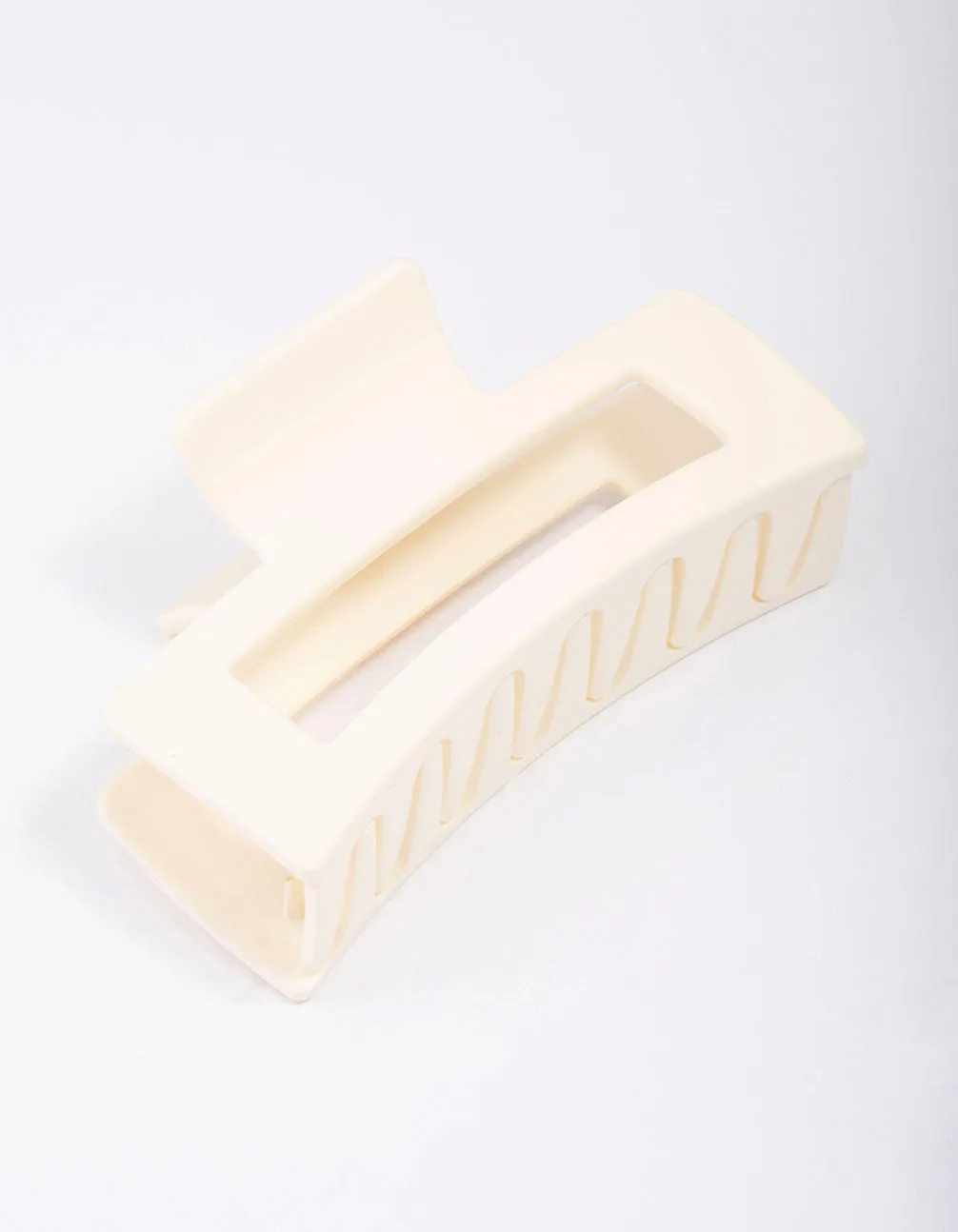 White Large Rectangular Hair Claw Clip