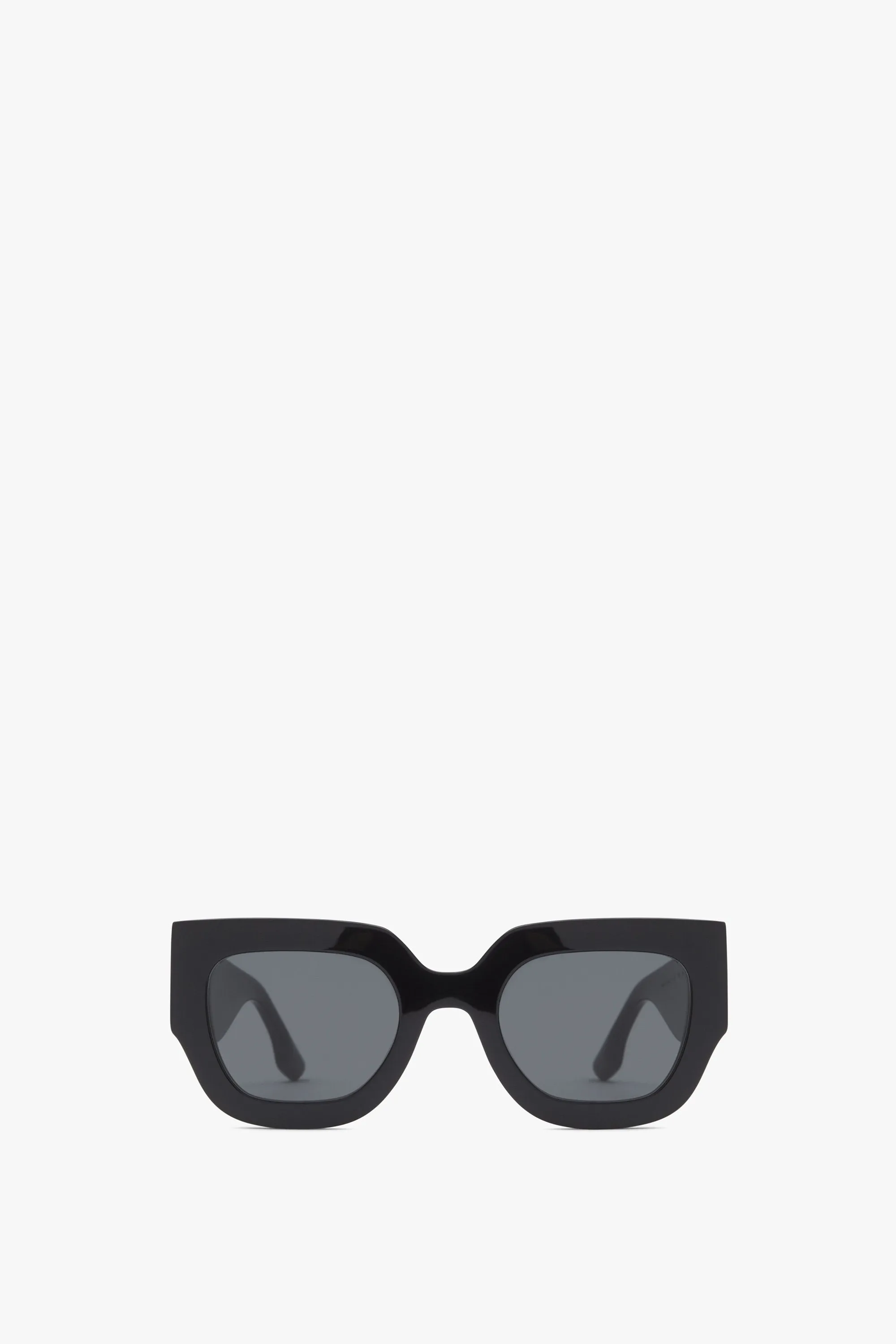 Wide Flat Square Sunglasses in Black